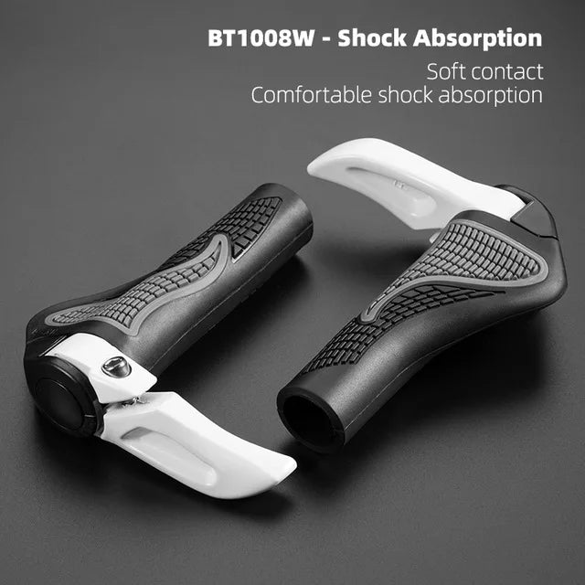 ROCKBROS Bicycle Grips MTB Mountain Bike Handlebar Grips Horns Shofar Vice Handle Bike Grips Shockproof Rubber Cycling Grips BT1008W