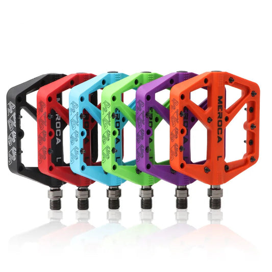 MEROCA Nylon Bicycle Pedals Ultralight Seal Bearings Mountain Road Bike Flat Platform WaterProof Bicycle Pedals Non-Slip Parts