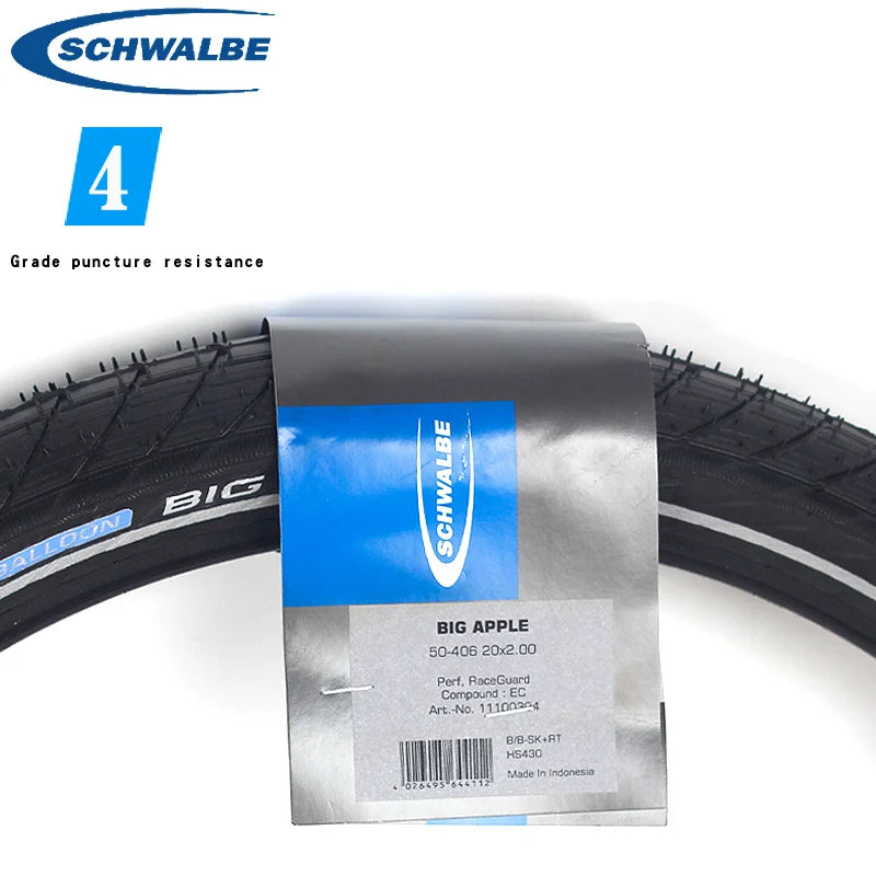 Schwalbe city bicycle tire 12 14 16 18 20 24 26 28inch steel tire 2.00 2.15 Big Apple small wheel diameter balanced bicycle tire