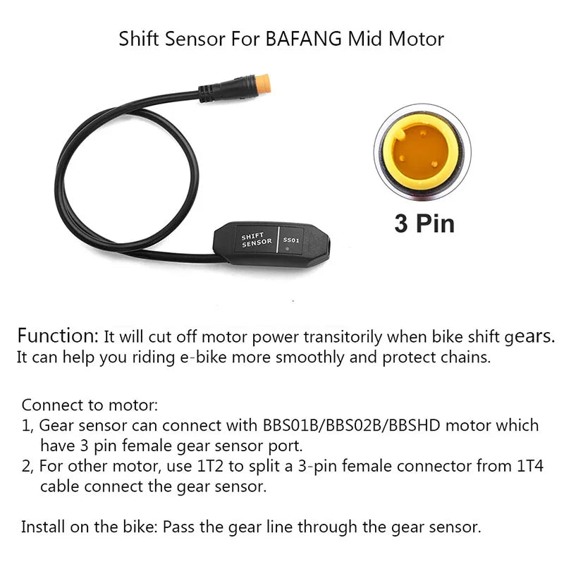 E-bike Cable For Bafang/8FUN Motor Kits Gear Sensor USB Programming Hydraulic Brake Sensor Display Holder 5PIN Brake 3pin 1T4 1