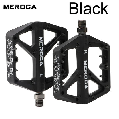 MEROCA Nylon Bicycle Pedals Ultralight Seal Bearings Mountain Road Bike Flat Platform WaterProof Bicycle Pedals Non-Slip Parts