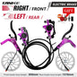 TANKE E-Bike MTB Hydraulic Disc Brake Set Electric E Scooter Power Control Shifter Bicycle Brakes 160mm rotors Aluminum Alloy Purple-RFLR-160mm