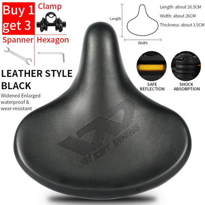 WEST BIKING Bicycle Saddle Waterproof Widened Thickened Cushion Ergonomic MTB Road Bike Seat Shock Absorption Cycling Saddles Black with clamp CHINA