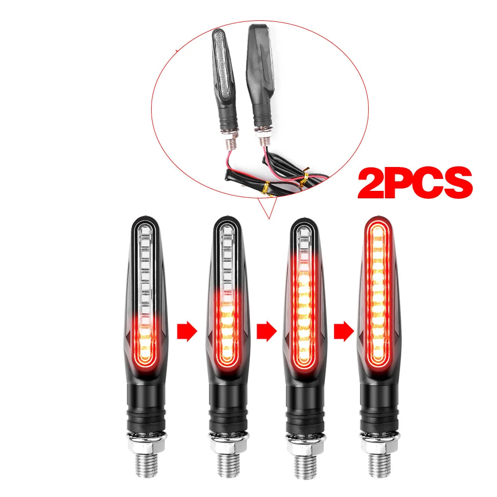 Motorcycle Led Turn Signals Directional Indicators Flashing Rear Tail Brake Flasher Light Stop Signal Light Motorcycle DRL Lamp
