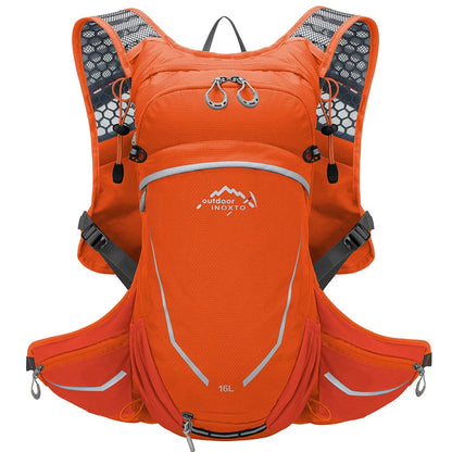 16L Outdoor Sport Cycling Running Mountaineering Hiking Bike Riding Hydration Water Bag Storage Pack UltraLight Bladder Backpack Orange bag only