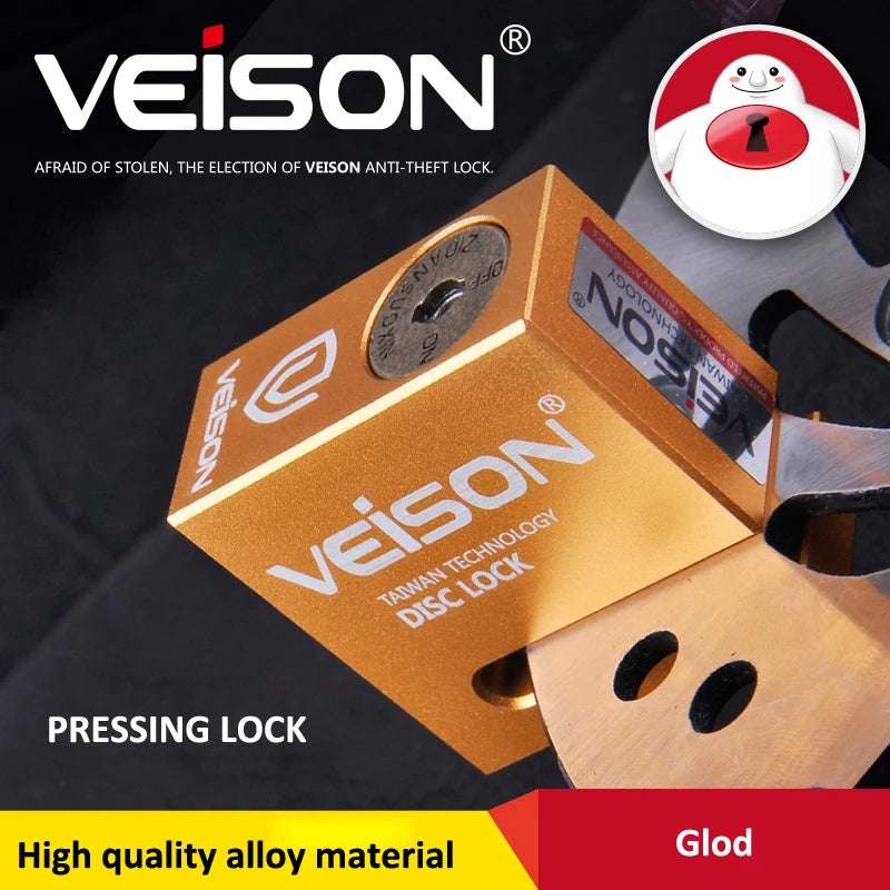 VEISON 50mm Mg-Al Alloy Motorcycle Lock Motorbike Brake Disc Safety Lock Mountain Bike Disc Lock Motocross Security Lock