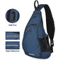 Mixi Men One Shoulder Backpack Women Sling Bag Crossbody USB Boys Cycling Sports Travel Versatile Fashion Bag Student School Blue
