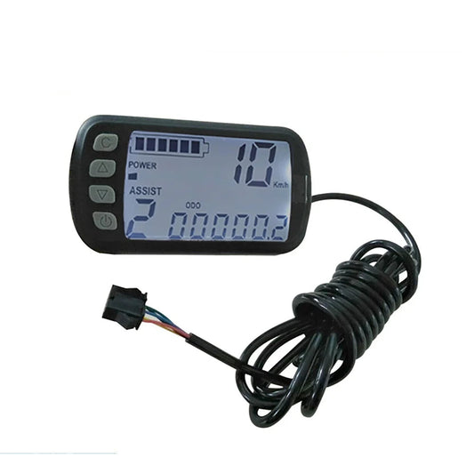 Mini LCD Display For Electric Bike 24V 36V 48V Scooter Motorcycle Speedmeter Waterproof Ebike Display With 5 Connector Wires