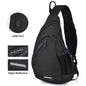 Mixi Men One Shoulder Backpack Women Sling Bag Crossbody USB Boys Cycling Sports Travel Versatile Fashion Bag Student School Black