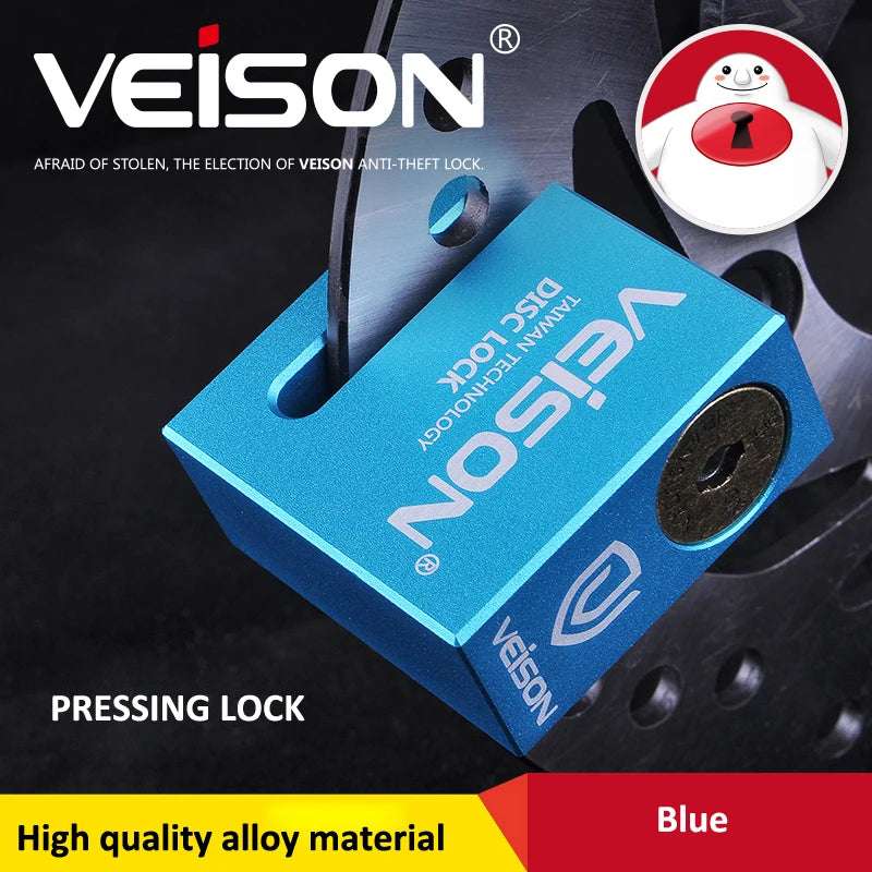 VEISON 50mm Mg-Al Alloy Motorcycle Lock Motorbike Brake Disc Safety Lock Mountain Bike Disc Lock Motocross Security Lock