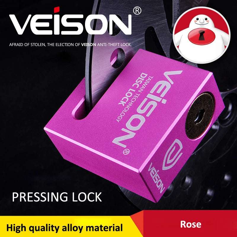 VEISON 50mm Mg-Al Alloy Motorcycle Lock Motorbike Brake Disc Safety Lock Mountain Bike Disc Lock Motocross Security Lock