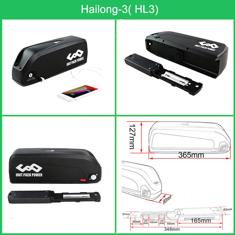 Hailong E-Bike Battery with USB Port