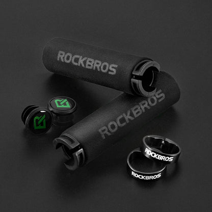 ROCKBROS Cycling Grips Bicycle Grips MTB Silicone Sponge Handlebar Grips Bike Grips Mountain Bike Bicycle Handlebars Ultraight BT1001BKBK CHINA