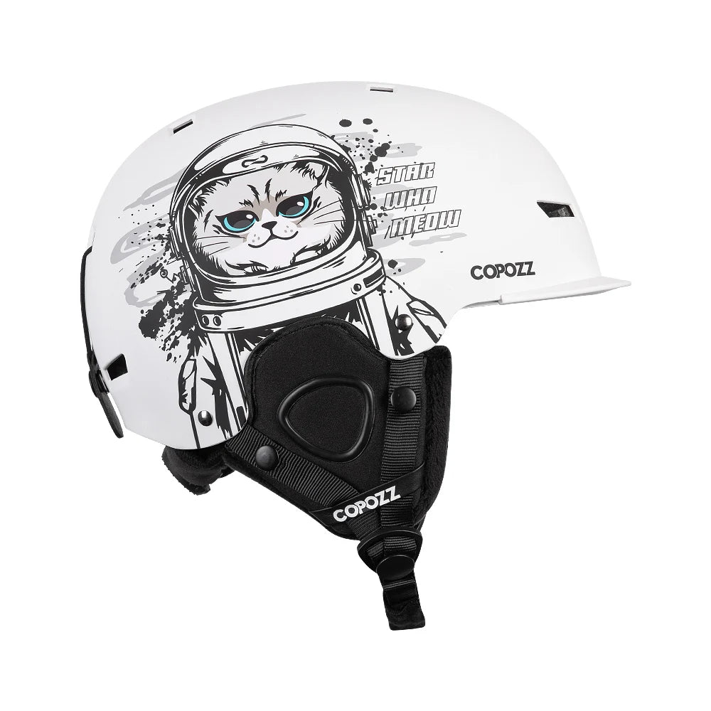 New Ski helmet Cartoons Half-covered Anti-impact Safety Helmet Cycling Sports Helmet For Adult and Kids White space cat China