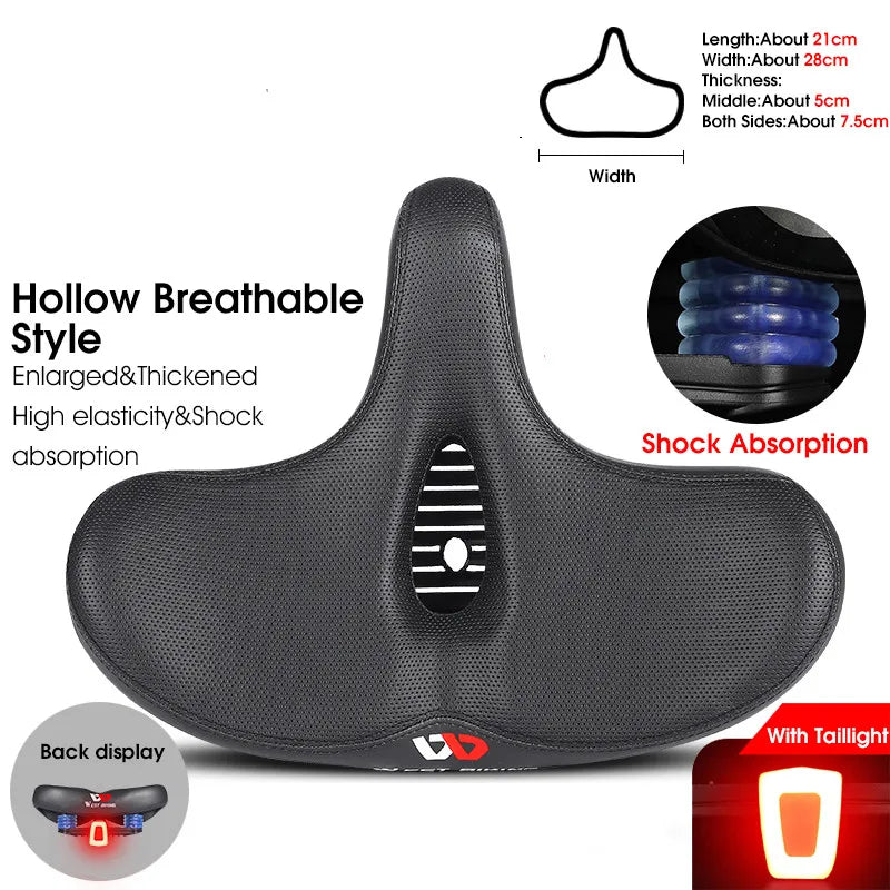 WEST BIKING Bicycle Saddle Waterproof Widened Thickened Cushion Ergonomic MTB Road Bike Seat Shock Absorption Cycling Saddles 126 Black set CHINA