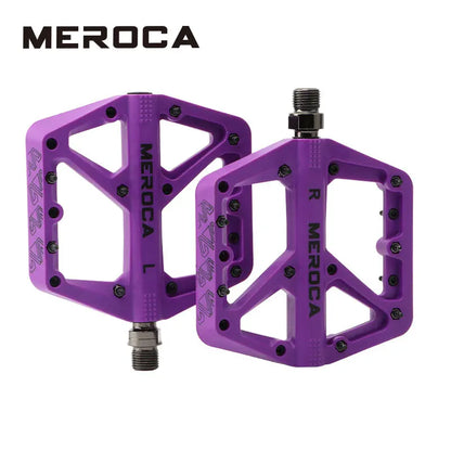 MEROCA Nylon Bicycle Pedals Ultralight Seal Bearings Mountain Road Bike Flat Platform WaterProof Bicycle Pedals Non-Slip Parts