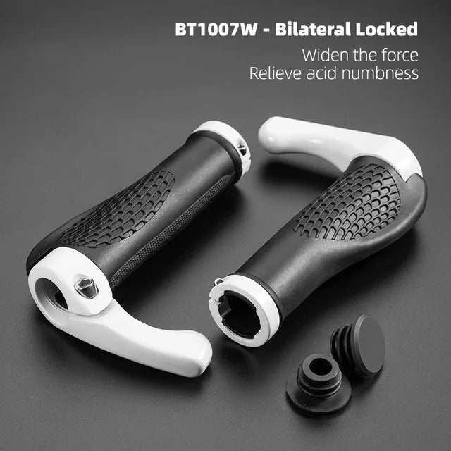 ROCKBROS Bicycle Grips MTB Mountain Bike Handlebar Grips Horns Shofar Vice Handle Bike Grips Shockproof Rubber Cycling Grips