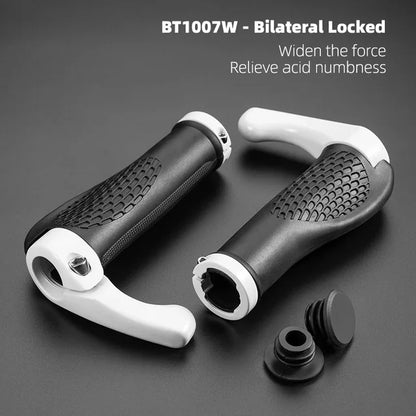 ROCKBROS Bicycle Grips MTB Mountain Bike Handlebar Grips Horns Shofar Vice Handle Bike Grips Shockproof Rubber Cycling Grips