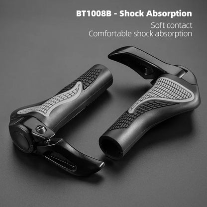 ROCKBROS Bicycle Grips MTB Mountain Bike Handlebar Grips Horns Shofar Vice Handle Bike Grips Shockproof Rubber Cycling Grips BT1008B