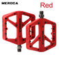 MEROCA Nylon Bicycle Pedals Ultralight Seal Bearings Mountain Road Bike Flat Platform WaterProof Bicycle Pedals Non-Slip Parts Red 1 Pair