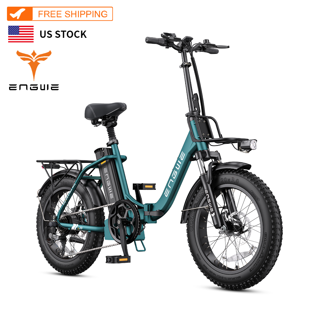 ENGWE L20 2.0 Foldable Fat Tire Electric Bike 750W Motor 52V 13Ah Battery