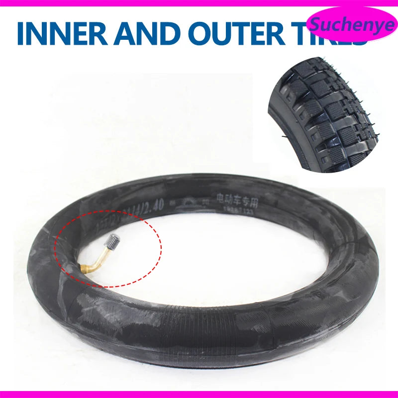 12 inch 12x2.40(64-203) Inner and Outer Tyre 12x2.4 Pneumatic Tire for Kids Bike Children's Bicycle Accessories