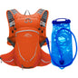 16L Outdoor Sport Cycling Running Mountaineering Hiking Bike Riding Hydration Water Bag Storage Pack UltraLight Bladder Backpack Orange and 2L water