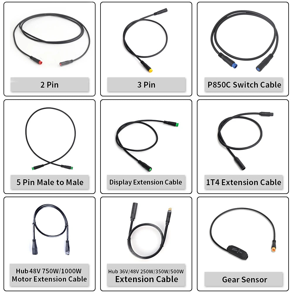 E-bike Cable For Bafang/8FUN Motor Kits Gear Sensor USB Programming Hydraulic Brake Sensor Display Holder 5PIN Brake 3pin 1T4 1