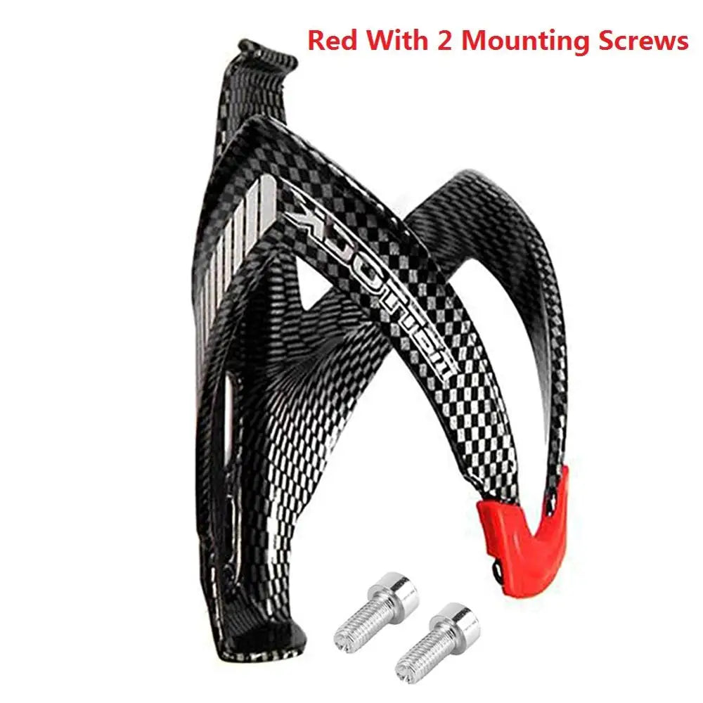 Portabidones Ciclismo Carbon Fiber+Glass Fiber Road Bike Bicycle Cycling MTB Water Bottle Holder Cage bottle rack bicycle Red With 2 Screws CHINA