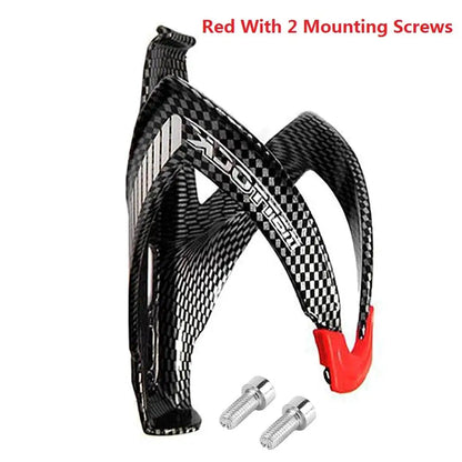 Portabidones Ciclismo Carbon Fiber+Glass Fiber Road Bike Bicycle Cycling MTB Water Bottle Holder Cage bottle rack bicycle Red With 2 Screws CHINA