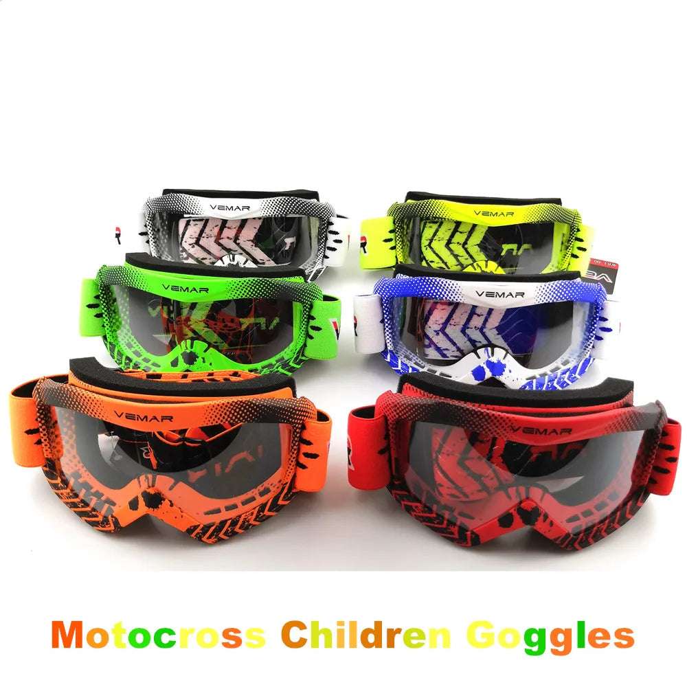 Vemar Motorcycle Glasses Kids Child Motorbike Racing Goggles MX MTB Off-Road Dirt kid Bike For motocross Helmet gafas