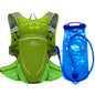 16L Outdoor Sport Cycling Running Mountaineering Hiking Bike Riding Hydration Water Bag Storage Pack UltraLight Bladder Backpack Green and 2L water