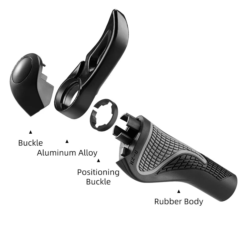 ROCKBROS Bicycle Grips MTB Mountain Bike Handlebar Grips Horns Shofar Vice Handle Bike Grips Shockproof Rubber Cycling Grips