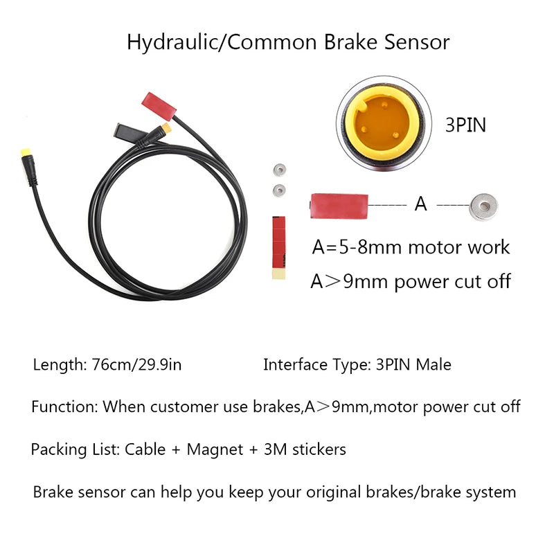E-bike Cable For Bafang/8FUN Motor Kits Gear Sensor USB Programming Hydraulic Brake Sensor Display Holder 5PIN Brake 3pin 1T4 1