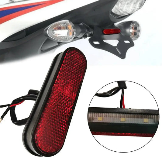 1Pc Universal Motorcycle Rear Reflector License Plate Light 3 LED Number Plate Light Tail Red Reflector