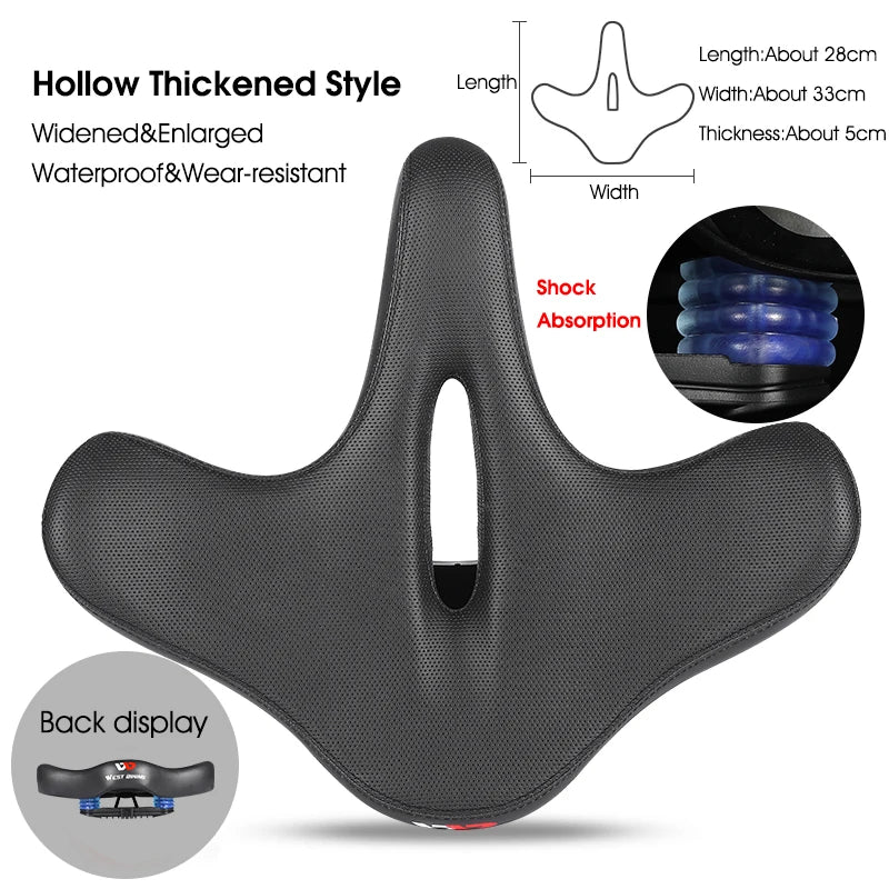 WEST BIKING Bicycle Saddle Waterproof Widened Thickened Cushion Ergonomic MTB Road Bike Seat Shock Absorption Cycling Saddles