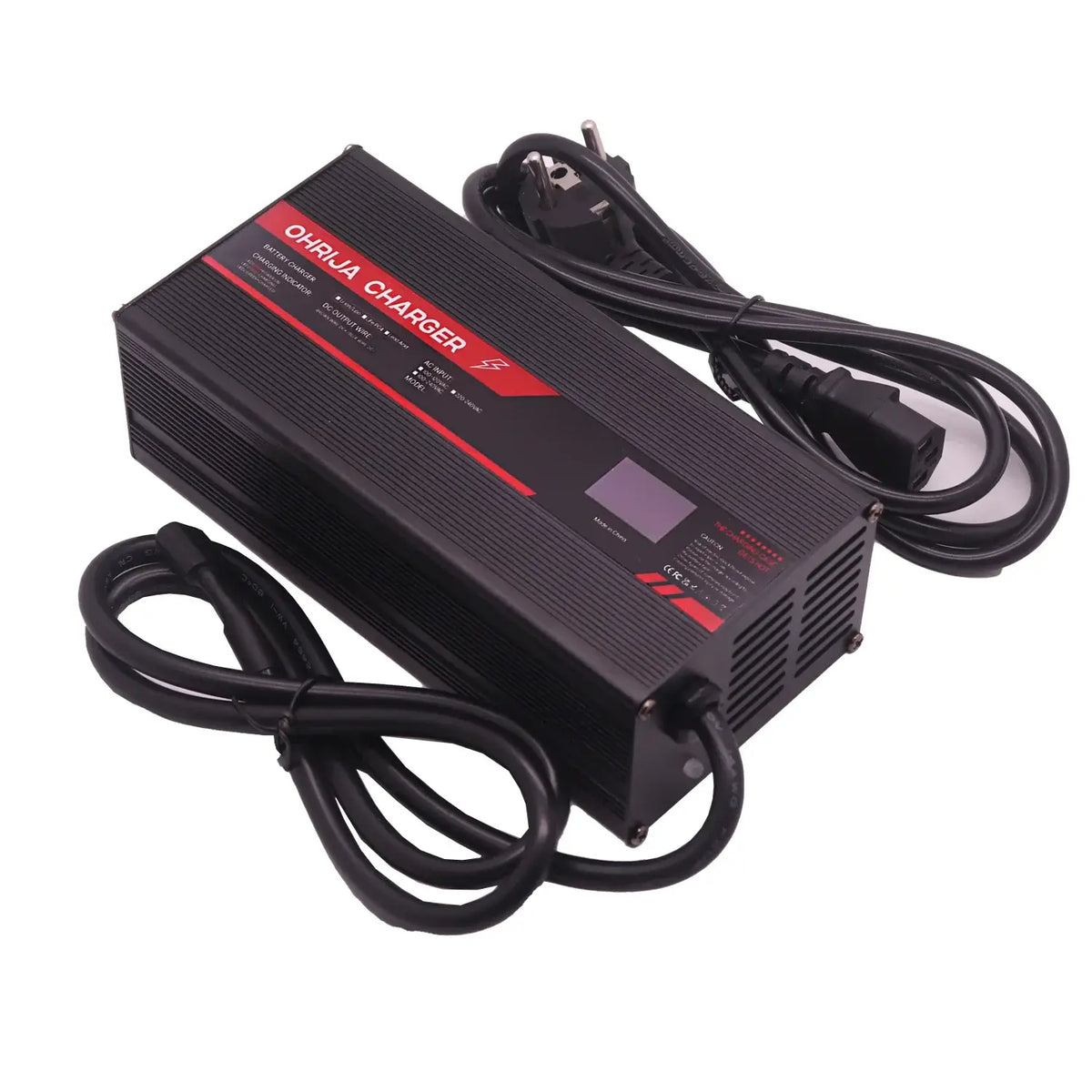 OHRIJA 54.6V 15A Ultra-Fast Smart Charger  For 48V 13S Lithium Battery Intelligent Display & Aluminum Shell