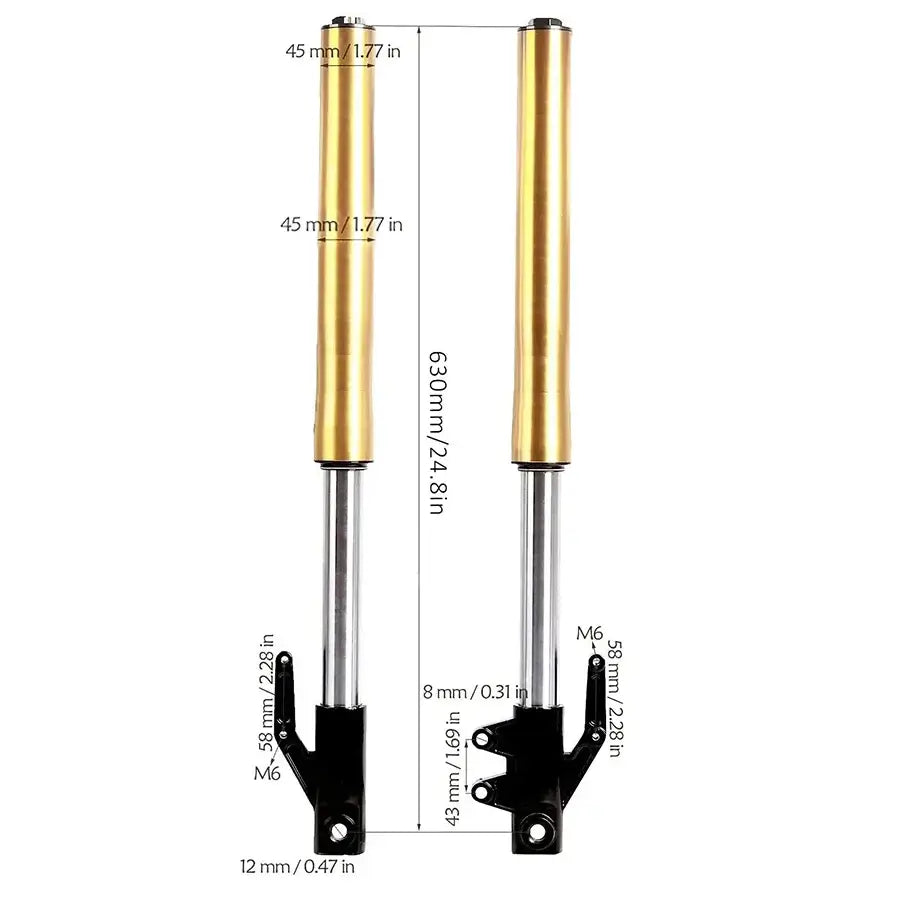 Heavy Duty Chinese Dirt Bike Front Shock Absorbers with Black Protector Covers