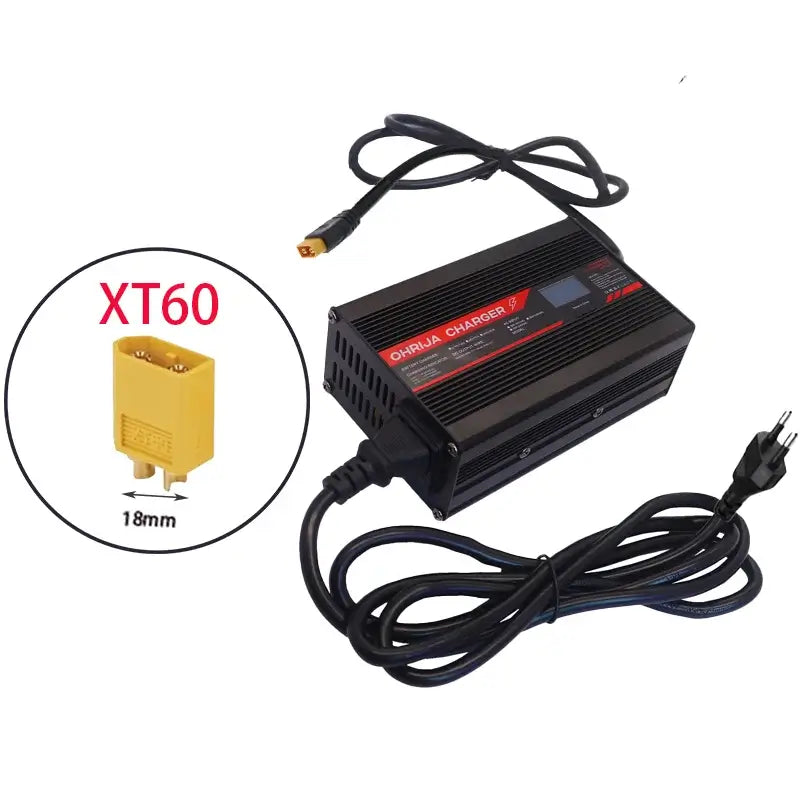 Smart Lithium Battery Charger with OLED Display 36V 48V 60V 72V XT60 Connector High-Precision 5A Fast Charger