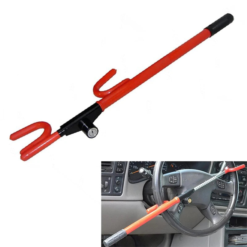 Heavy duty anti-theft steering wheel lock for cars