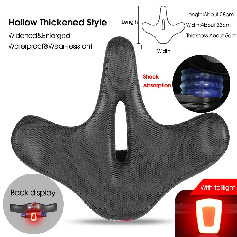 WEST BIKING Bicycle Saddle Waterproof Widened Thickened Cushion Ergonomic MTB Road Bike Seat Shock Absorption Cycling Saddles