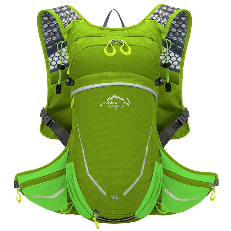 16L Outdoor Sport Cycling Running Mountaineering Hiking Bike Riding Hydration Water Bag Storage Pack UltraLight Bladder Backpack Green bag only
