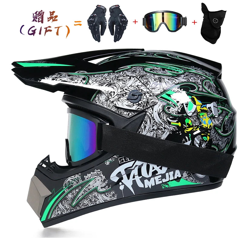   3-Piece Children's Off-Road Motorcycle Helmet