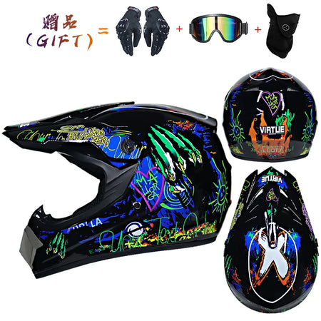   3-Piece Children's Off-Road Motorcycle Helmet