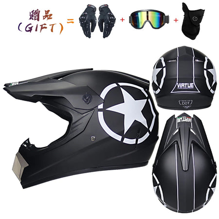   3-Piece Children's Off-Road Motorcycle Helmet