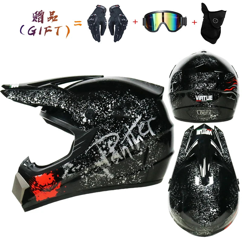   3-Piece Children's Off-Road Motorcycle Helmet