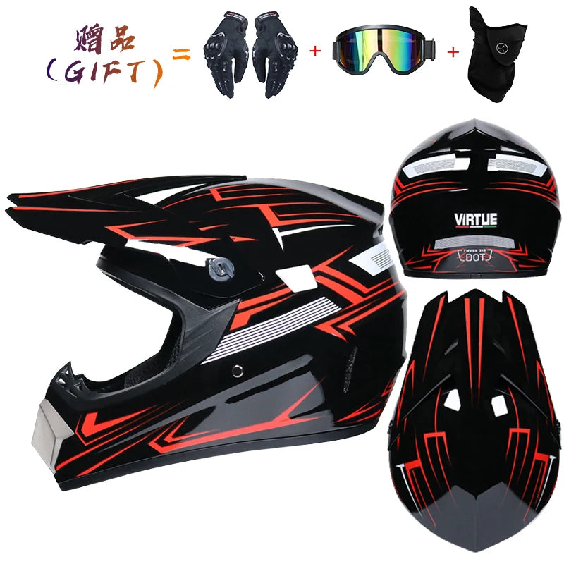   3-Piece Children's Off-Road Motorcycle Helmet