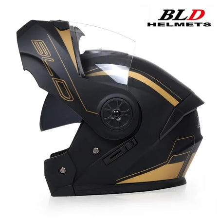   Dual Lens Flip Up Modular Full Face Motorcycle Helmet