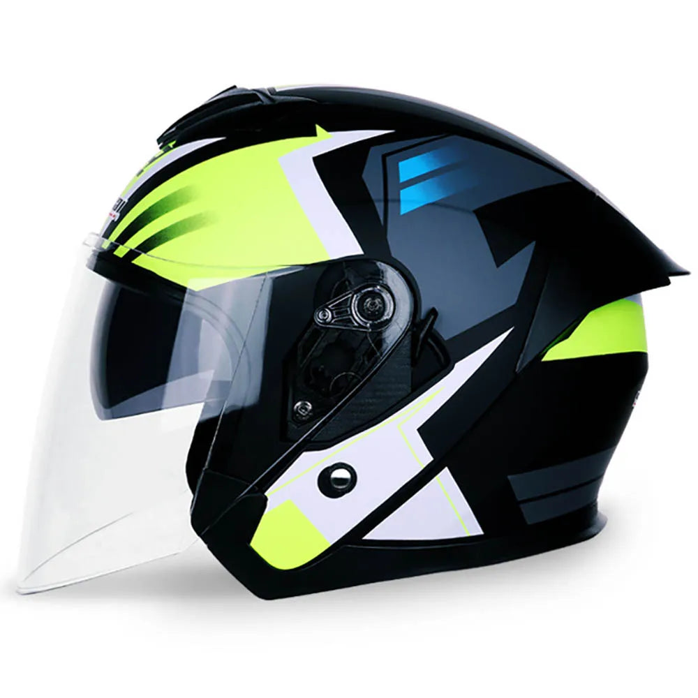   Motorcycle Helmet Dual Lens Half Helmet