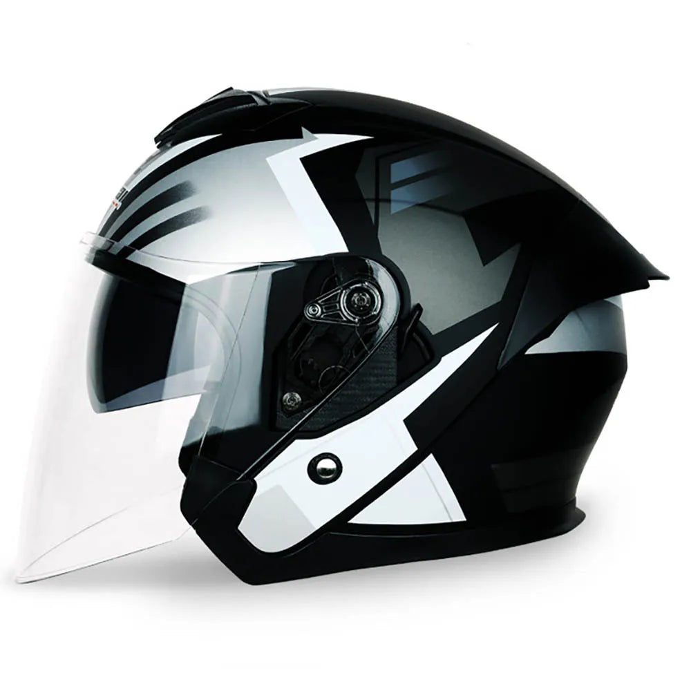   Motorcycle Helmet Dual Lens Half Helmet